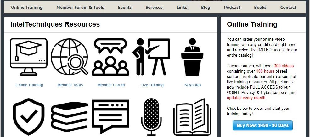 Screenshot Intel Techniques